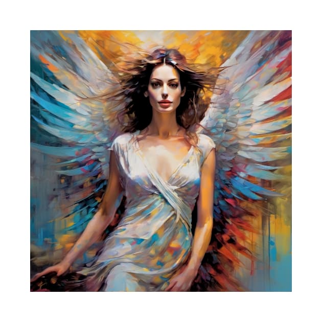 Anne Hathaway as an angel by bogfl