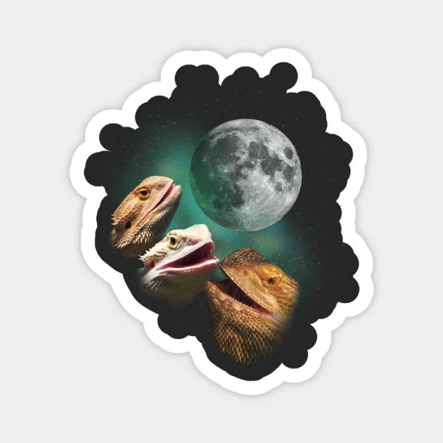 Three Lizard Moon Magnet by BagelGirl