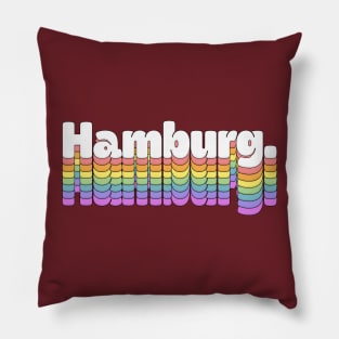 Hamburg //\\// Retro Typography Design Pillow