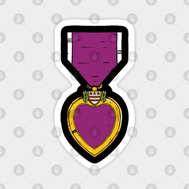 purple heart medal for veteran military soldiers Magnet by A Comic Wizard