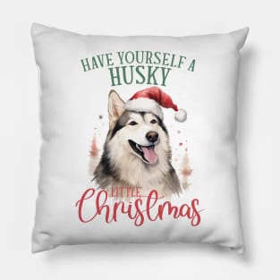 Christmas Husky Pun Pillow