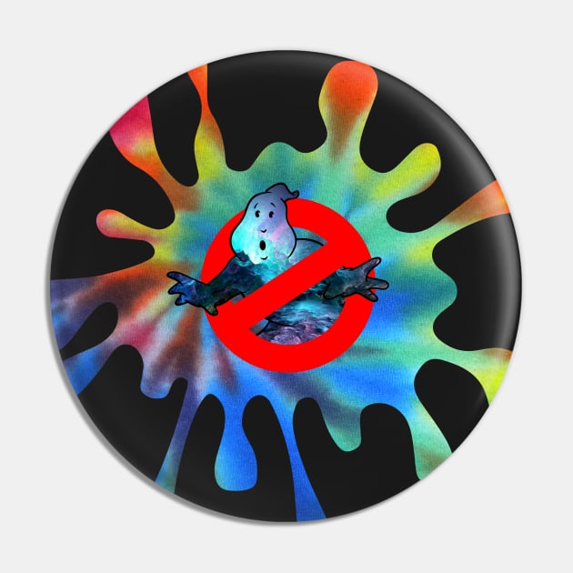 Ghostbusters Psychedelic No Ghost Tie Dye Splat on Black Pin by Shappie112