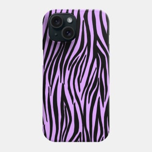 Zebra Stripes in Black and Lilac Purple Phone Case