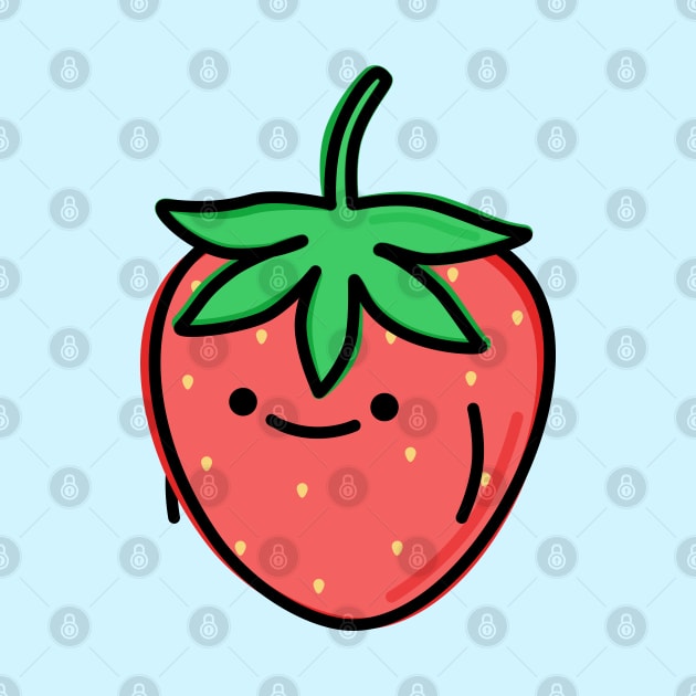 Cute Strawberry by happyfruitsart