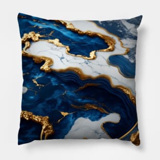 Liquid indigo marble Pillow