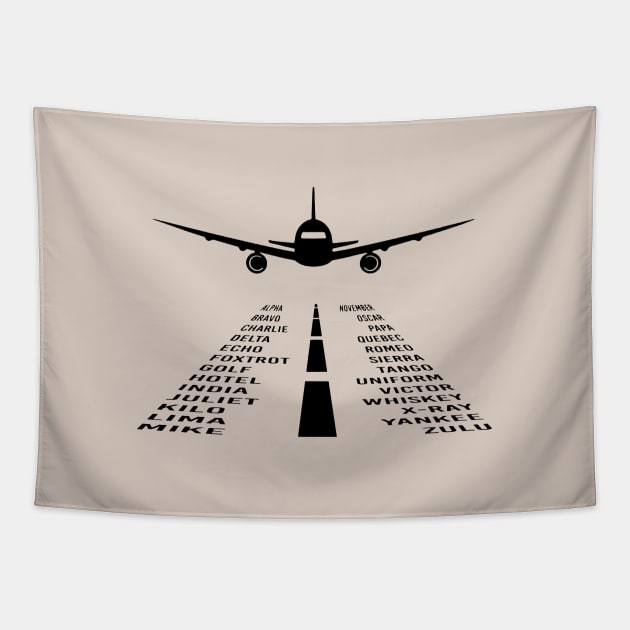 Pilot Phonetic Alphabet Merch Tapestry by rinaerwina