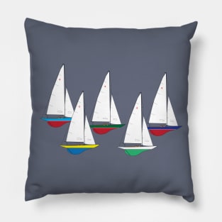 International One Design - IOD - Sailboats Racing Pillow