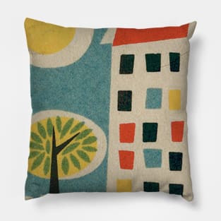 Vintage Mid Century / 60s Minimalist Illustration Pillow