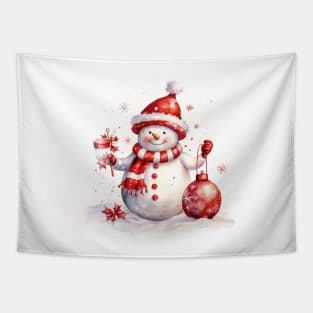 Christmas's snow man Tapestry