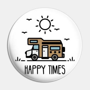 Sweet 'Happy Times' camper RV camping bdesign Pin