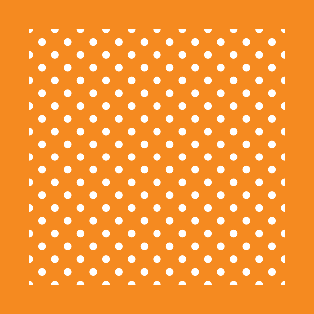 Orange and White Polka Dots Pattern by Ayoub14