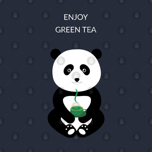 Panda and green tea by grafart