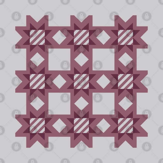 Mauve and Taupe Virginia Patchwork Pattern by Nuletto