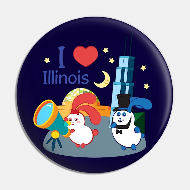 Ernest and Coraline | I love Illinois Pin by hisameartwork