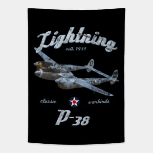 P-38 Lightning WWII Classic Warbird Tapestry