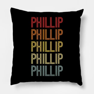 Phillip Name Vintage Retro Pattern Pillow