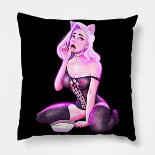 Pink Cat Girl Pillow