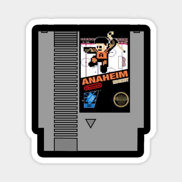 Anaheim Hockey 8 bit cartridge design Magnet by MulletHappens