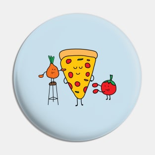 cute pizza with tomato and onion Pin