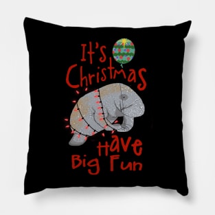 Manatee Christmas Pillow