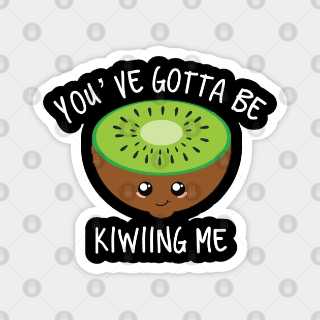 Cute Kawaii Kiwi Fruit Pun Magnet by amitsurti