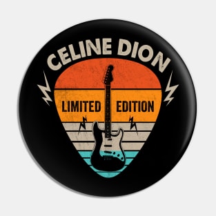 Vintage Celine Dion Name Guitar Pick Limited Edition Birthday Pin