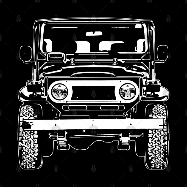 White FJ40 Land Cruiser Sketch Art by DemangDesign