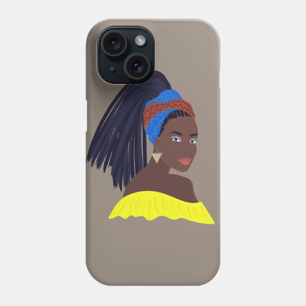 Abstract Black Woman Portrait Phone Case by Svetlanarto_printables