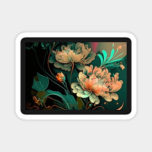 Abstract Floral Garden Botanical Print Magnet