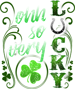 Ohh So Very Lucky St Patricks Day Shamrocks Horseshoe Magnet