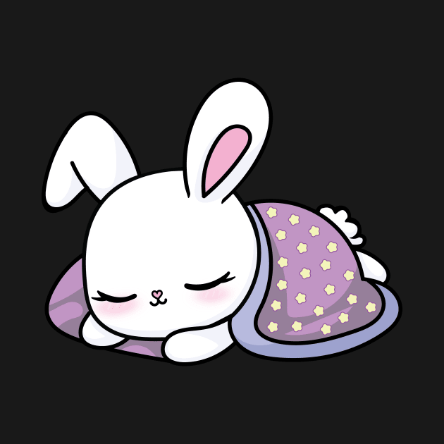 Sleepy cute bunny by Laria Arts