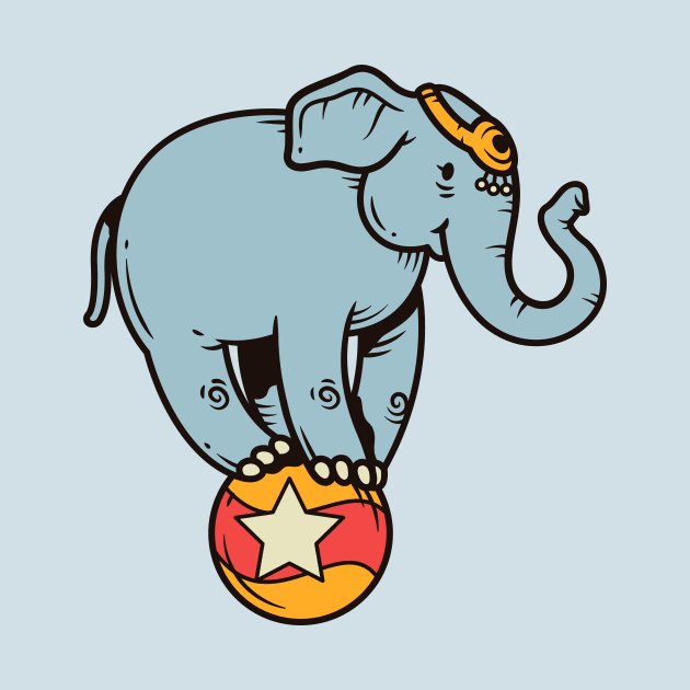 Vintage Cartoon Circus Elephant by SLAG_Creative