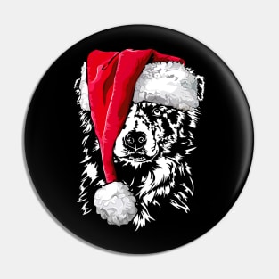 Funny Border Collie Santa Christmas dog mom Pin