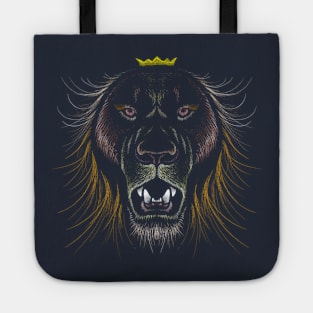 lion head face illustration Tote