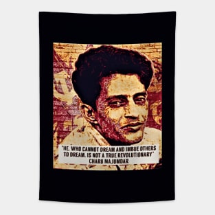 Charu Majumdar Naxalite Revolutionary Quote Red Tapestry