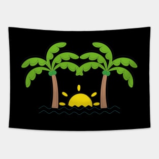 Sunset Palm Tree Tapestry