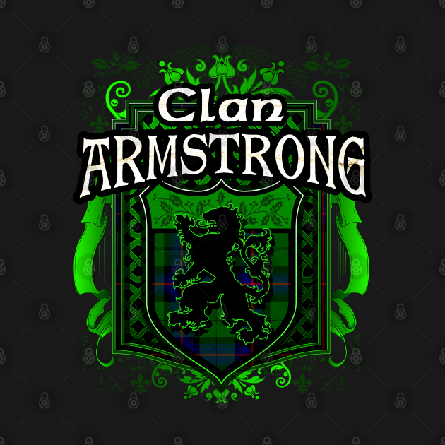 Discover Clan Armstrong Tartan Lion - Scottish Tartan - T-Shirt