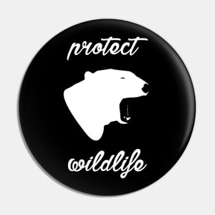 protect wildlife - polar bear Pin