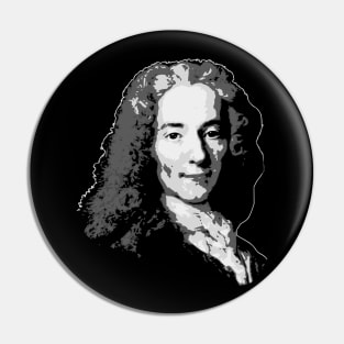 Voltaire Black and White Pin