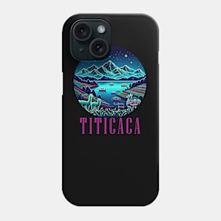 Lake Titicaca Peru Llama Artistic Neon Graphic Phone Case