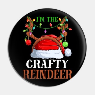 Im The Crafty Reindeer Christmas Funny Pajamas Funny Christmas Gift Pin
