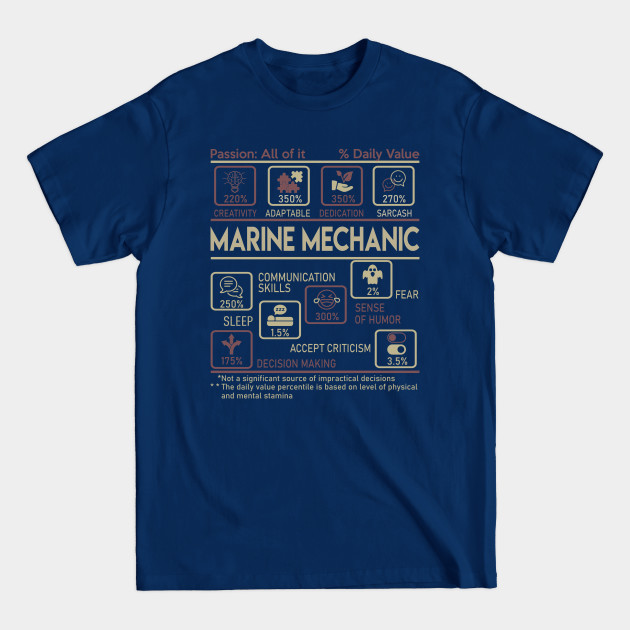 Discover Marine Mechanic T Shirt - Multitasking Daily Value Gift Item Tee - Marine Mechanic - T-Shirt