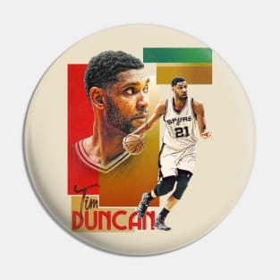 Retro Tim Duncan Basketball Card Pin