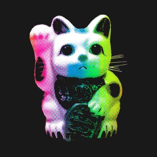 Rainbow Lucky Cat - Maneki Neko T-Shirt