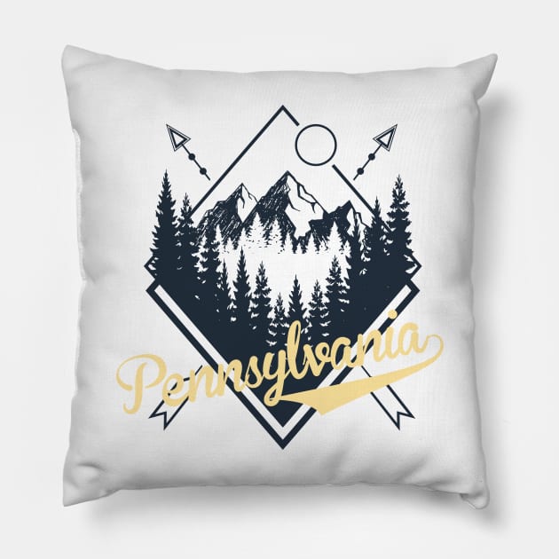 Pennsylvania Pillow by LaarniGallery