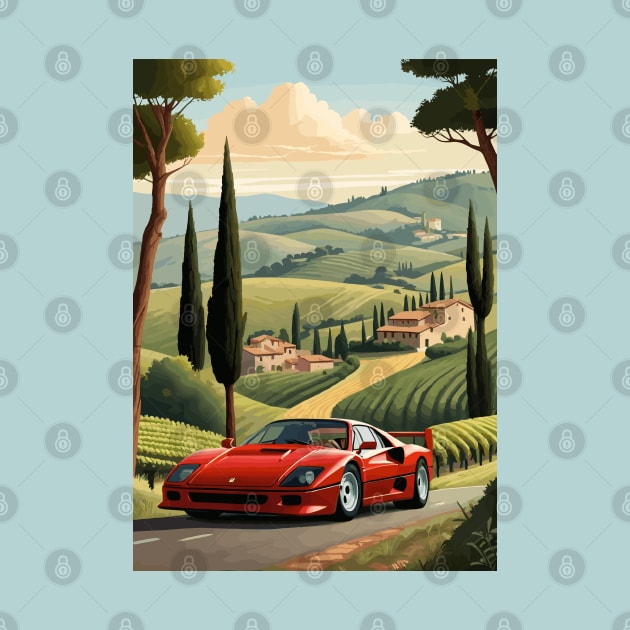 Italian F40 Classic Car Poster by VENZ0LIC