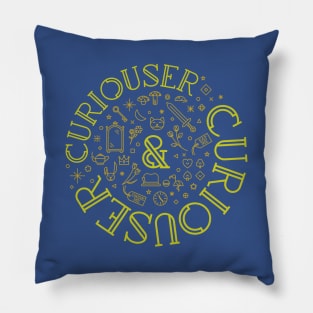 Curiouser and Curiouser, Alice in Wonderland Pillow