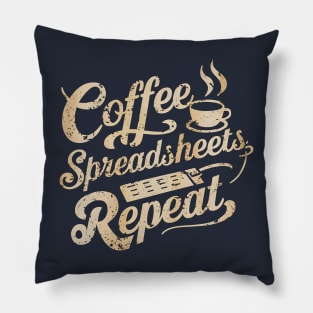 Coffee Spreadsheet Repeat  | Accountant | Coffee Lover gifts Pillow