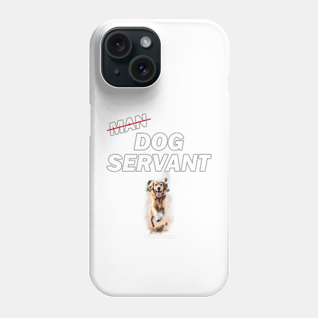 Man dog servant - funny golden retiever sketch Phone Case by DawnDesignsWordArt