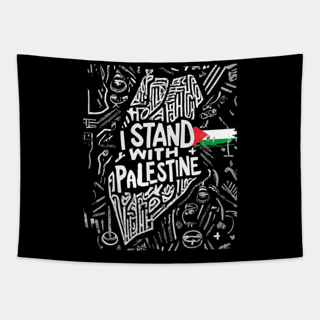 I Stand With Palestine Quote A Free Palestine Tapestry by Mitsue Kersting